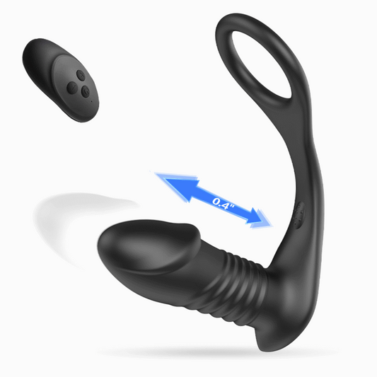 10 Thrilling Vibration 3 Thrusting Silicone Remote Control Cock Ring Anal Vibrator
