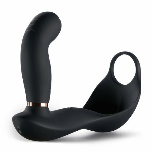 7 Vibrating &amp; Pulsating Balls Teasing Butt Plug with Cock Ring