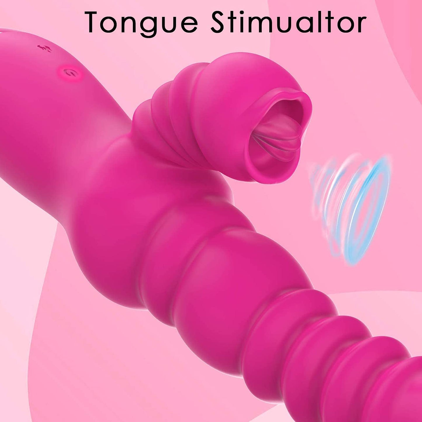 Thrusting Rabbit Vibrator for Clitoris & G-spot, Silicone Tongue Licking Rotating Dildo with 7 Vibration and 3 Telescopic Modes, Bunny Personal Sex Toys for Women Couples, Waterproof Rechargeable