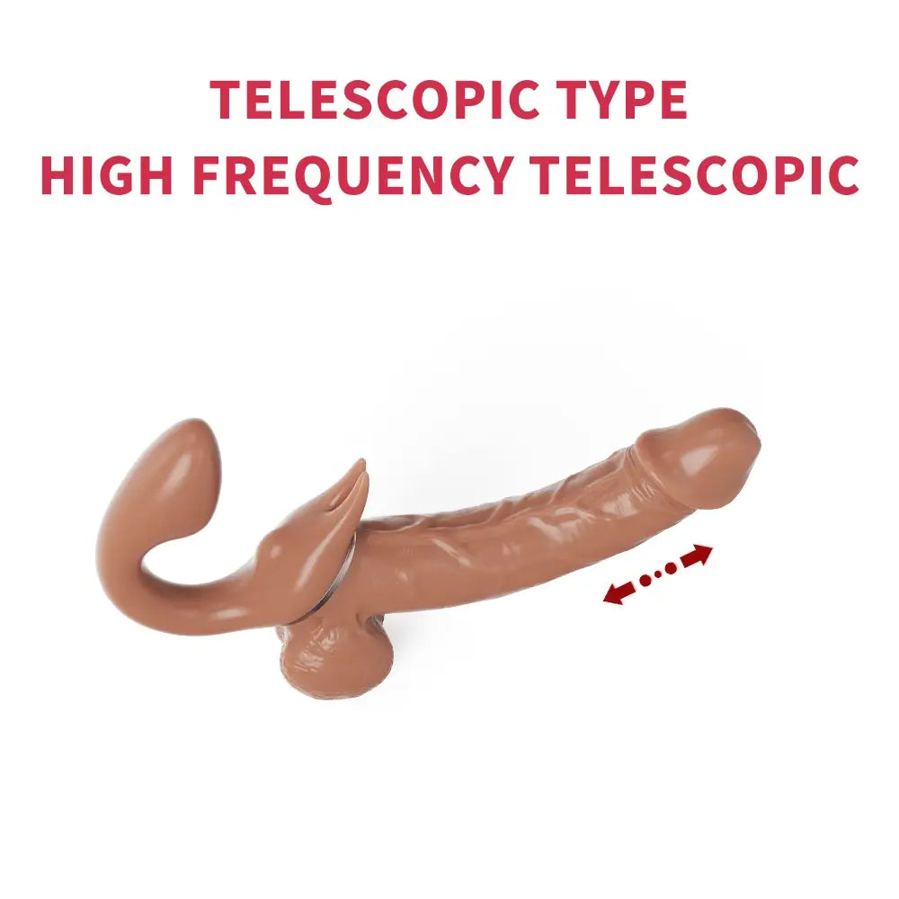 G-Spot Wearing Dual Head Waterproof Telescopic Dildo Vibrator