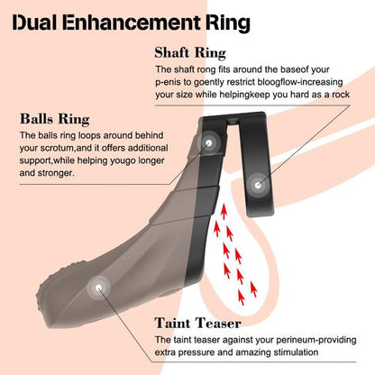 Double Penis Ring Vibrator With Taint Teaser
